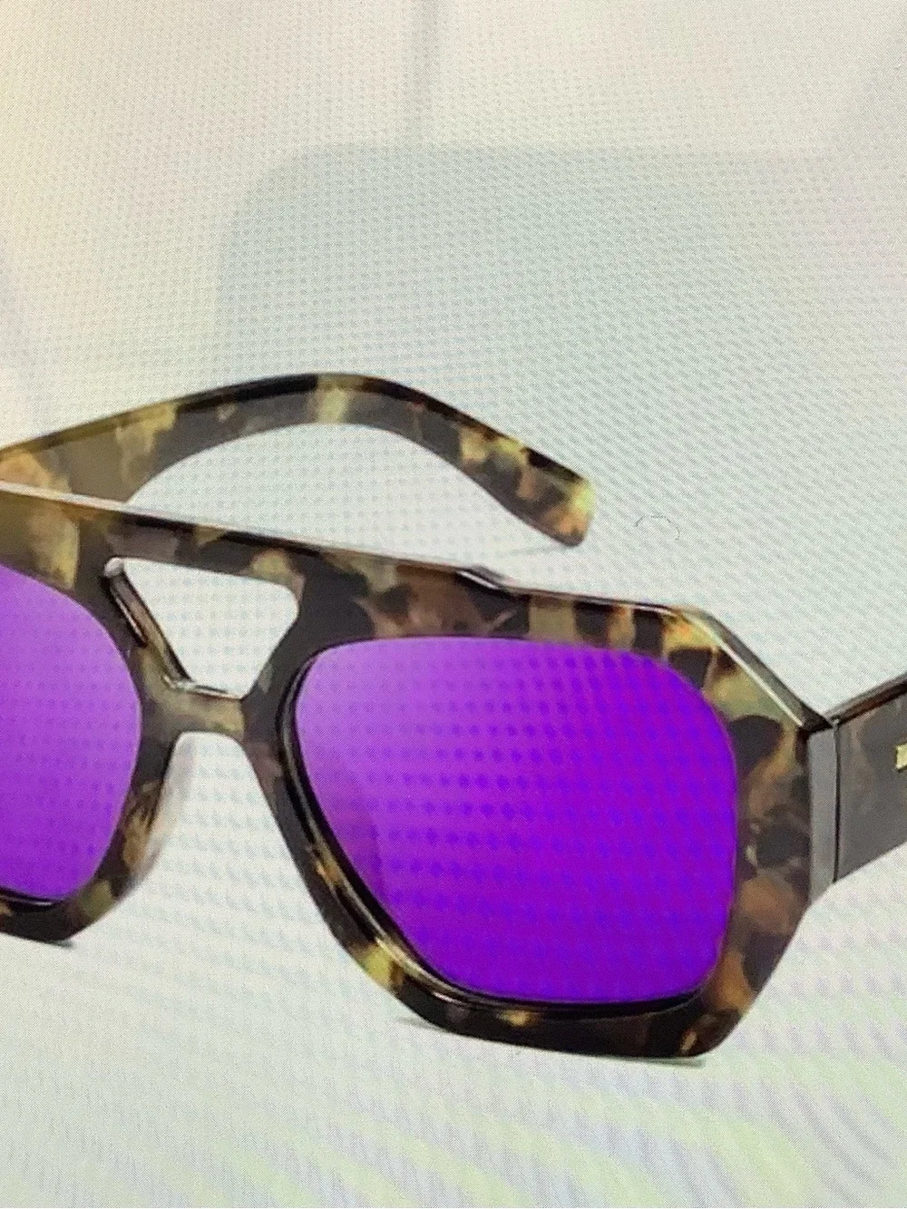 Geometric polarized square double bridge sunglasses by Sojo.